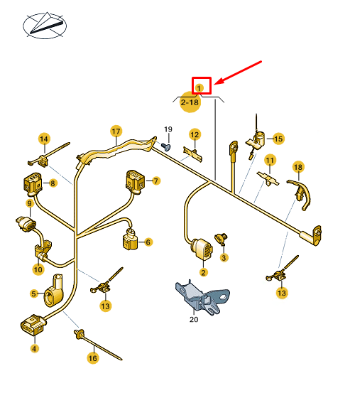new audi a3 sportback 8y power steering wiring harness rhd 5wc971111bh original