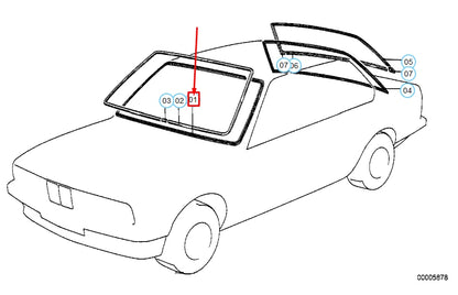 NEW BMW 3 E30 FRONT WINDSHIELD GLASS SEAL 51311972248 1972248 ORIGINAL