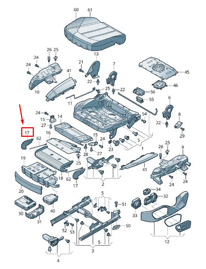 NEW AUDI A8 4H FRONT SEAT CUSHION DEPTH EXTENSION TRIM 4H0881791BH9