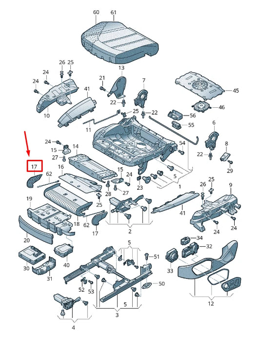 NEW AUDI A8 4H FRONT SEAT CUSHION DEPTH EXTENSION TRIM 4H0881791BH9