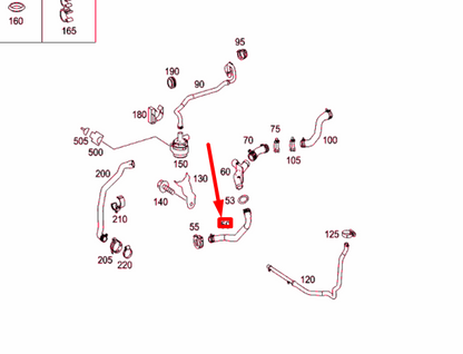 NEW MERCEDES-BENZ ML W164 ENGINE TO INTERMEDIATE PIECE HOSE A1645060435 ORIGINAL