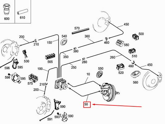 new mercedes-benz c coupe c205 brake line a2054200700 original