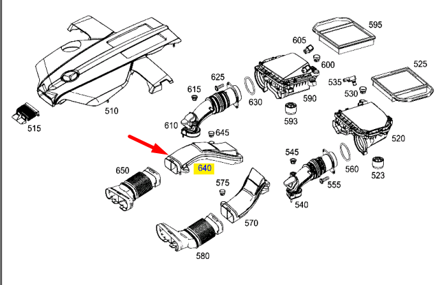 NEW MERCEDES-BENZ GLE W166 AIR GUIDE A2760902637 ORIGINAL