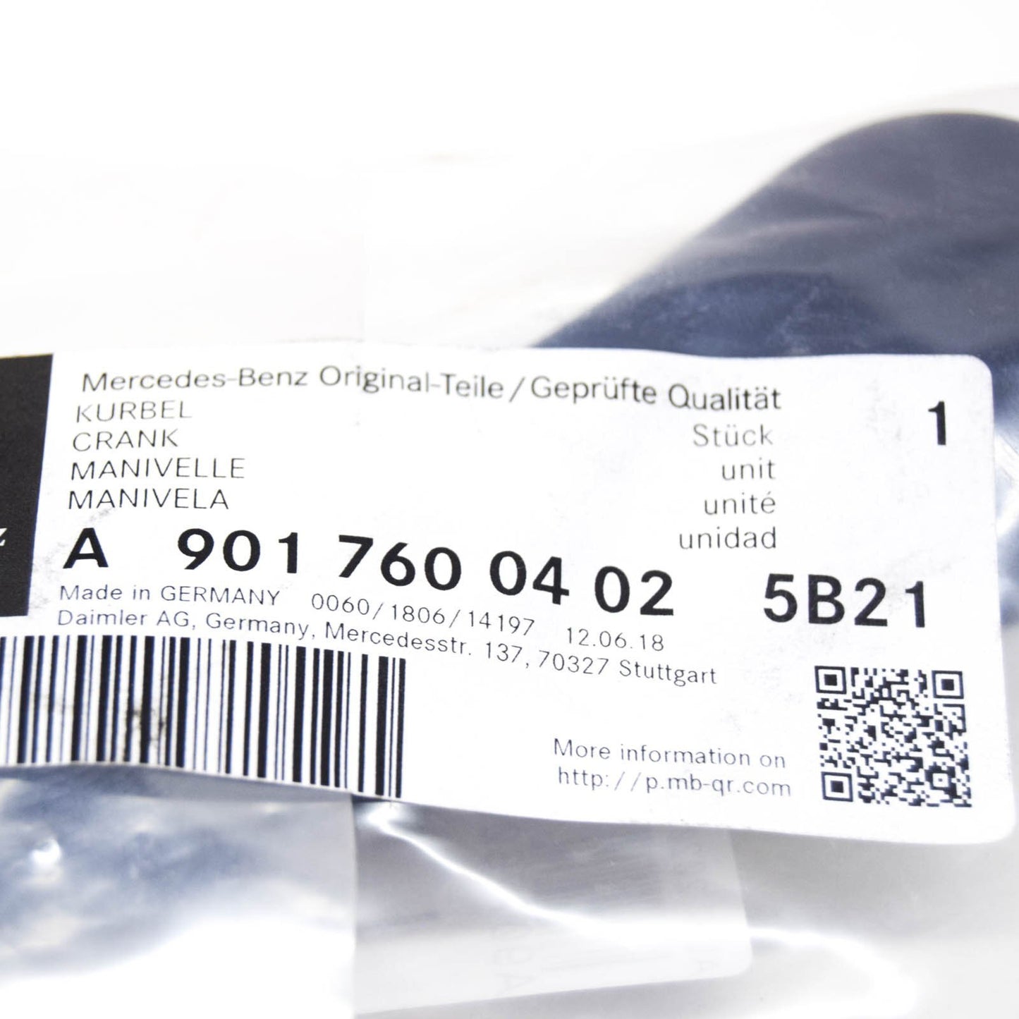 NEW MERCEDES-BENZ SPRINTER 903 WINDOW REGULATOR CRANK A90176004025B21 ORIGINAL