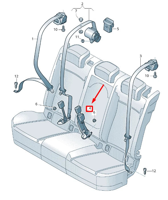 NEW VOLKSWAGEN T-ROC A11 REAR LEFT SEAT DOUBLE BUCKLE 2GA857739MNB