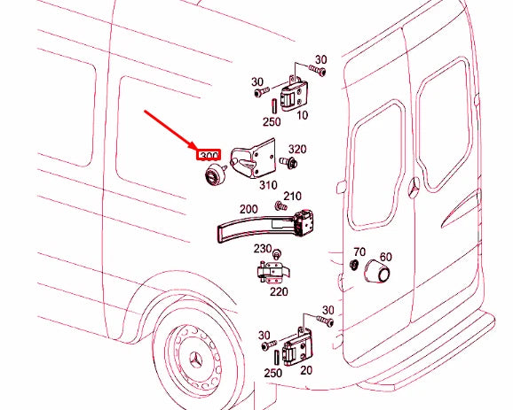 NEW MERCEDES-BENZ SPRINTER 906 REAR PANEL DOOR LONG CHECK A9067400216 ORIGINAL