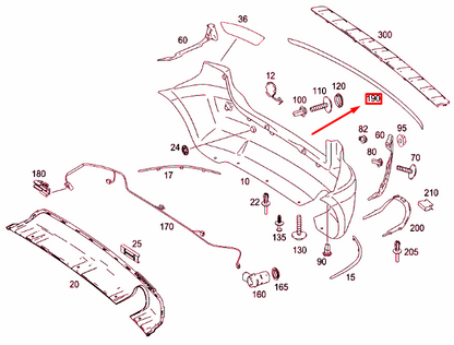 NEW MERCEDES-BENZ B W245 REAR BUMPER TRIM STRIP A1696980062 ORIGINAL