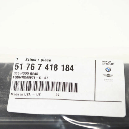 NEW BMW X5 G05 REAR BONNET HOOD SEAL 7418184 51767418184 ORIGINAL