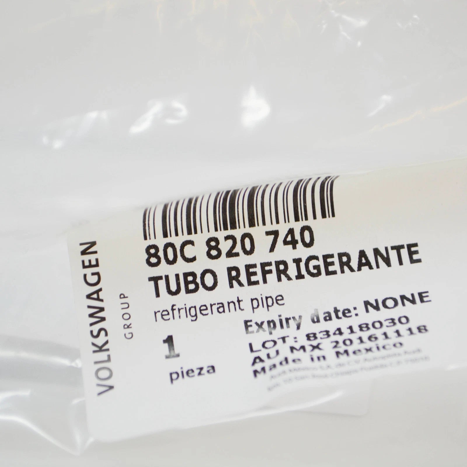 NEW AUDI Q5 FY A/C REFRIGERANT LINE RHD 80C820740 ORIGINAL