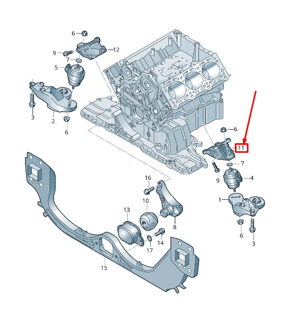 NEW AUDI A6 AVANT C6 LEFT SIDE ENGINE SUPPORT BRACKET 4F0199307AE ORIGINAL