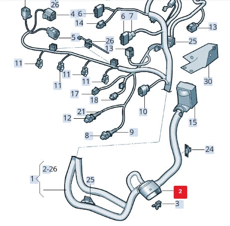 NEW AUDI A1 SPORTBACK GB 14 PIN CONNECTOR PLUG HOUSING 5Q0973837 ORIGINAL