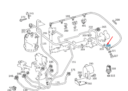 NEW MB C W203 FUEL DISTRIBUTOR LEAK LINE BANJO UNION A0000780233 ORIGINAL