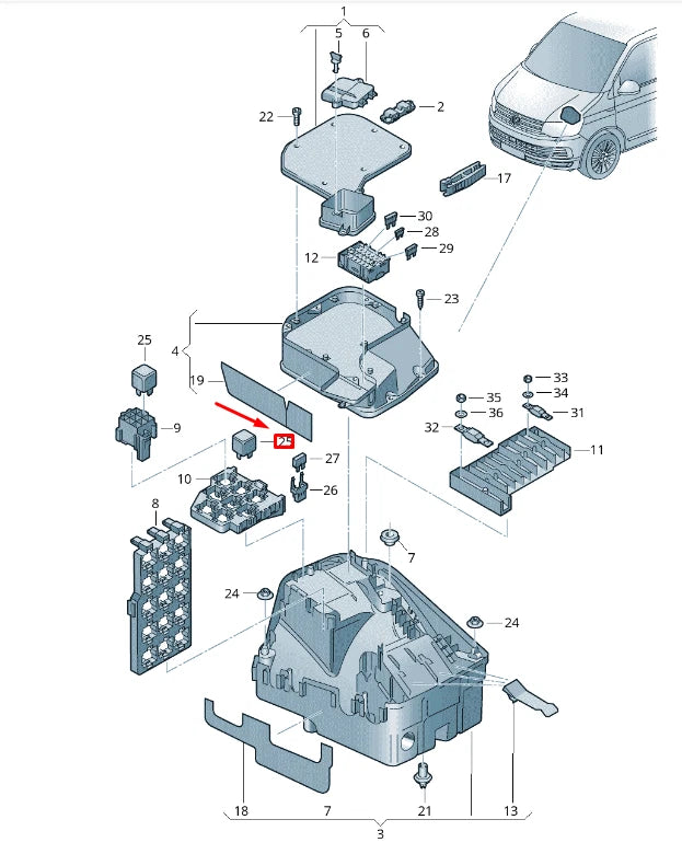 NEW VW TRANSPORTER VI T6 SERVOTRONIC RELAY CONTROL UNIT 7E0907160D ORIGINAL