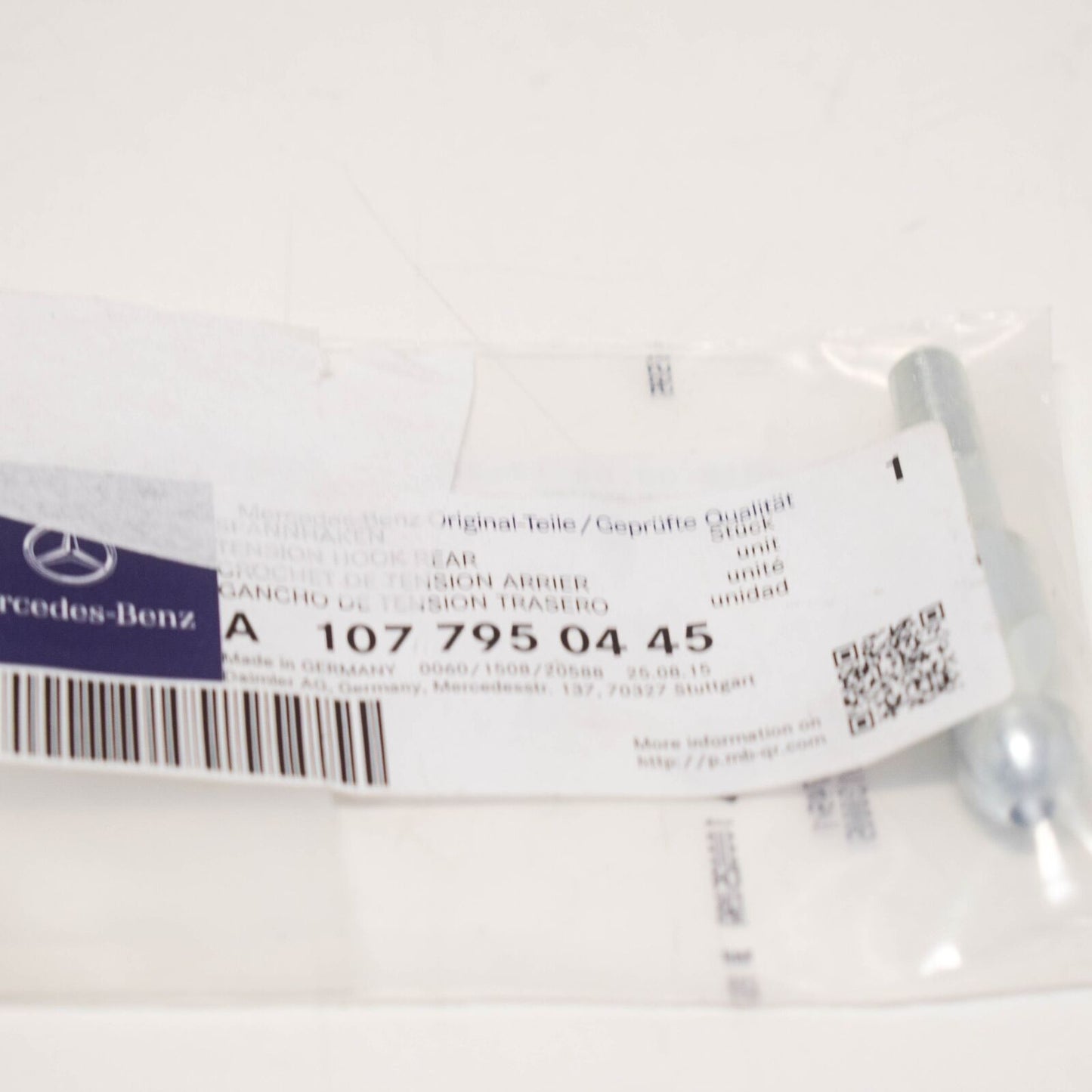 NEW MERCEDES-BENZ SL R107 REMOVABLE HARD TOP-LOCK BOLT A1077950445 ORIGINAL