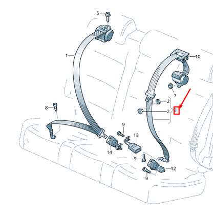 new audi q5 8r rear center seatbelt 8r0857807axit 8r0857807a xit original