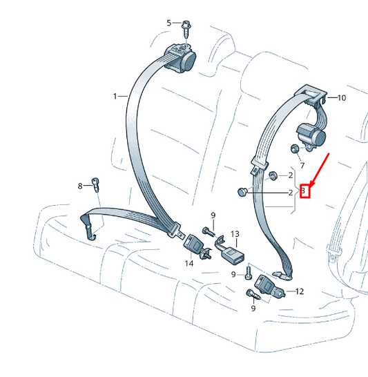 new audi q5 8r rear center seatbelt 8r0857807axit 8r0857807a xit original