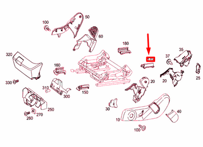 NEW MB C W204 FRONT LEFT SEAT REAR LEFT OUTER TRACK TRIM A20491903209051
