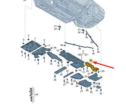 NEW AUDI A8 4N D5 REAR RIGHT UNDERBODY TRIM 4N0825216D ORIGINAL