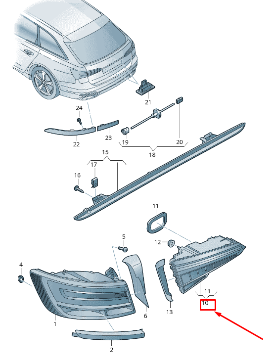 new audi a6 4a c8 rear right side tailgate taillight 4k5945094b original