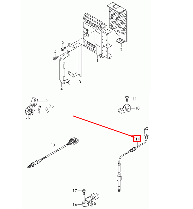 new audi a1 8x exhaust gas temperature sensor 03l906088fa original