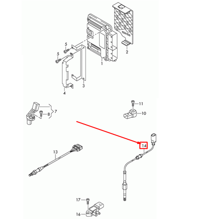 new audi a1 8x exhaust gas temperature sensor 03l906088fa original