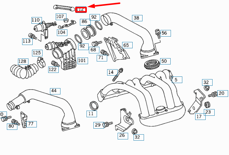 new mercedes-benz c w202 intake manifold ball socket a6049910123 original