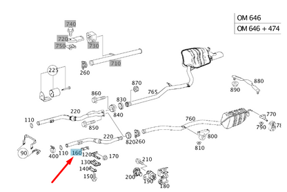 NEW MB E W211 FRONT EXHAUST PIPE TO TRANSMISSION PLATE A1294900044 ORIGINAL