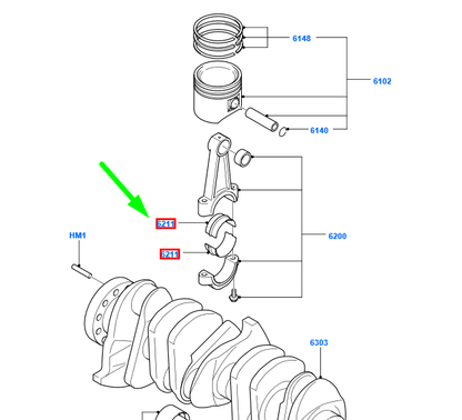 new ford focus mk3 connecting rod bearing 6m5g-6211-ba 1371841 original