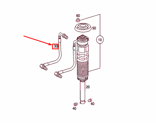 NEW MERCEDES-BENZ CL C215 FRONT RIGHT HYDRAULIC LINE A2209970452 ORIGINAL