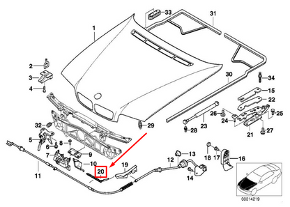 new bmw 7 e38 right bowden cable protective strip 51238186900 8186900 original