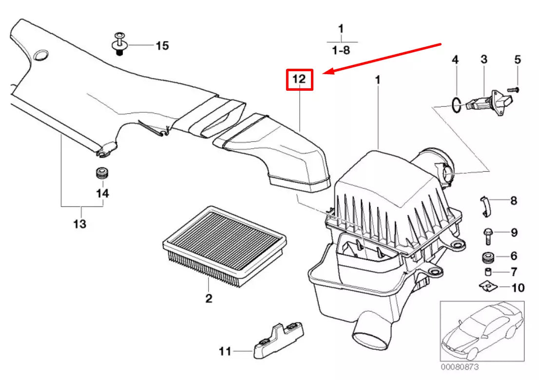 NEW BMW 3 CABRIO E46 REAR ENGINE AIR INTAKE HOSE 13717830101 7830101 ORIGINAL