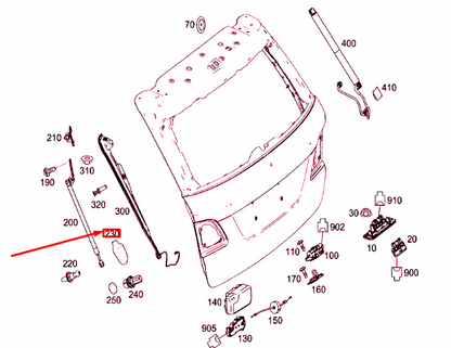 new mb ml w166 rear panel door left pneumatic spring cap a1669820709 original