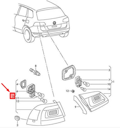 NEW VOLKSWAGEN TOUAREG 7P REAR LEFT TAIL LIGHT 7P6945095G ORIGINAL