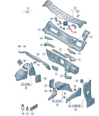new skoda kamiq nw4 front panel cross member bracket 654805495 original