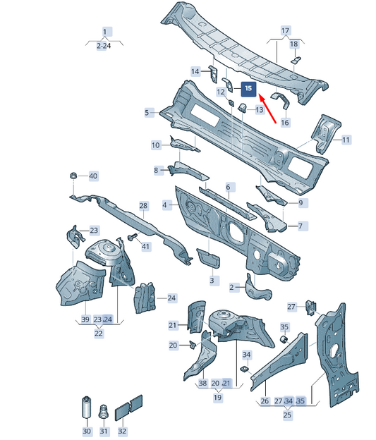 new skoda kamiq nw4 front panel cross member bracket 654805495 original