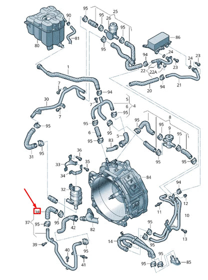 NEW VW TOUAREG 7P MK2 COOLANT HOSE 7P0121157B