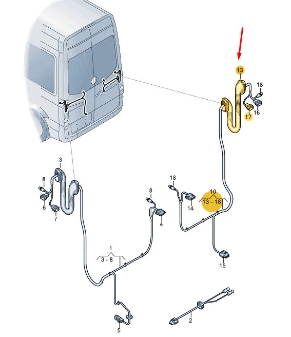 NEW VW CRAFTER 2F REAR RIGHT WING DOOR GROMMET 2E0906376H ORIGINAL