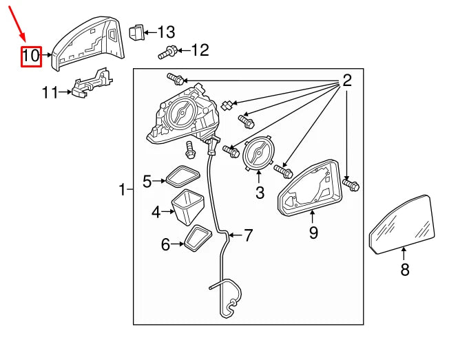NEW AUDI R8 SPYDER 4S9 FRONT RIGHT MIRROR COVER 8S0857528A3Q7 ORIGINAL