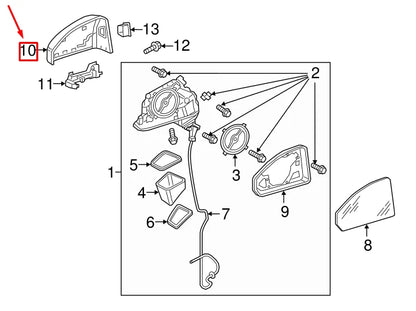 NEW AUDI R8 SPYDER 4S9 FRONT RIGHT MIRROR COVER 8S0857528A3Q7 ORIGINAL