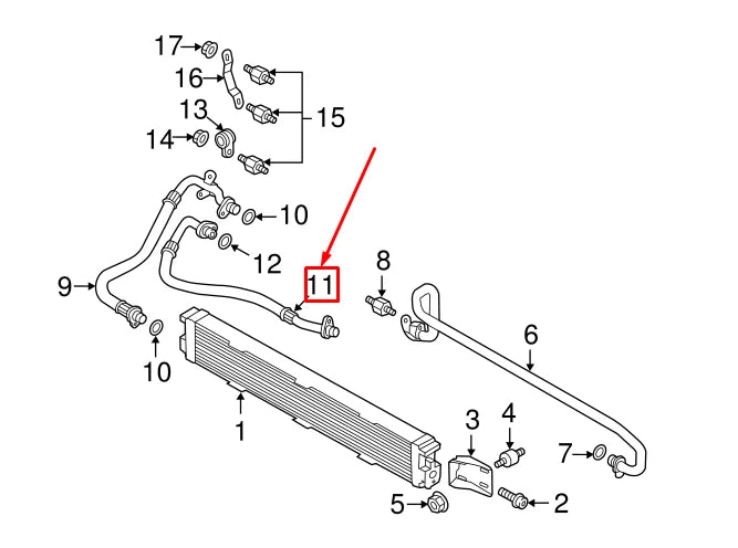 NEW AUDI A5 SPORTBACK 8T ENGINE OIL COOLER LINE 079117316B ORIGINAL