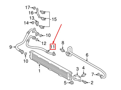 NEW AUDI A5 SPORTBACK 8T ENGINE OIL COOLER LINE 079117316B ORIGINAL