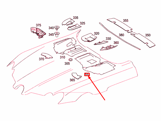new mercedes-benz slr r199 engine hood left baffle a1998870545 original