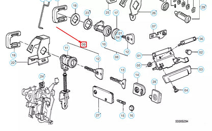 NEW BMW 5 E28 FRONT LEFT DOOR LOCK CATCH WITH KEY 51211900871 1900871 ORIGINAL
