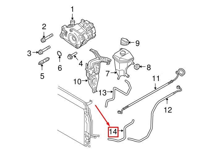NEW AUDI A8 D3 4E POWER STEERING RETURN HOSE 4E0422891K ORIGINAL