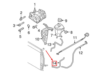 NEW AUDI A8 D3 4E POWER STEERING RETURN HOSE 4E0422891K ORIGINAL