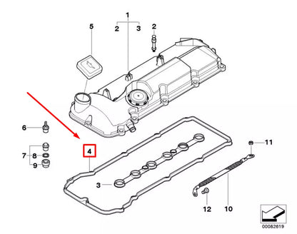 NEW BMW 3 E46 ENGINE VALVE COVER GASKET 7521009 11127521009 ORIGINAL