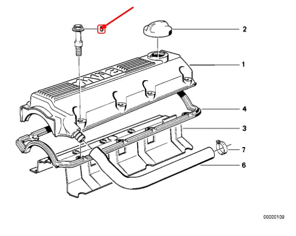 NEW BMW 3 E30 CYLINDER HEAD COVER COLLAR SCREW 11121715915 ORIGINAL
