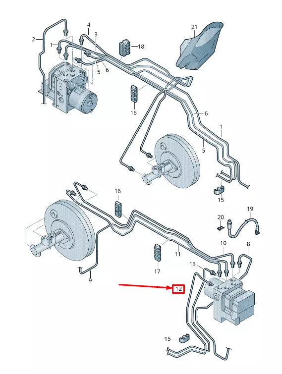 NEW VW AMEO LEFT BRAKE PIPE FROM HYDRAULICS TO BRAKE HOSE RHD 6RG614741
