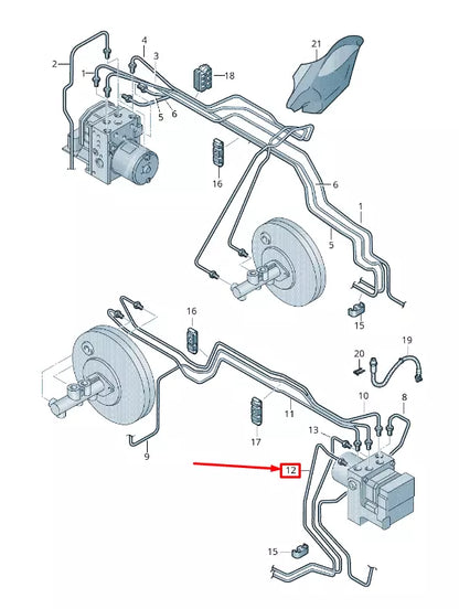 NEW VW AMEO LEFT BRAKE PIPE FROM HYDRAULICS TO BRAKE HOSE RHD 6RG614741