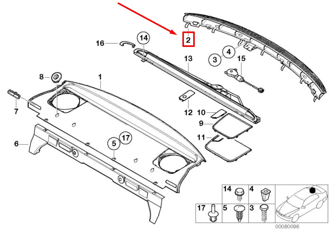 NEW BMW 3 E46 PARCEL SHELF VENT GRILLE 51468231127 8231127 ORIGINAL